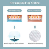 White Portable USB Baby Wipe Warmer with LED Display and Top-Heating Moisture Protection – Intelligent Constant Temp Dispenser Case for Travel and Home