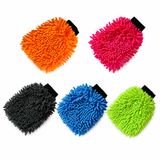 5PCS Chenille Car Wash Mitts, Thickened Microfiber Cleaning Gloves - Double Sided Soft Coral Fleece Sponge Mitt with Waterproof Lining for Cars SUVs Trucks and Boats