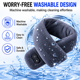 Dark Blue Plush USB Heated Massage Neck Scarf with 3 Temp & 3 Vibration Massage Modes - Washable Winter Neck Warmer, Built-in Power Bank Zippered Storage Bag for Men and Women