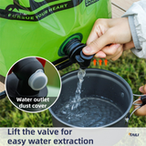 5L Green Outdoor Collapsible Water Storage Bag with Tap & Handle - Portable Camping Water Container for Hiking Picnic Travel and Emergency Water Storage