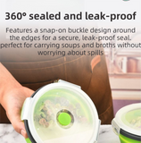 4 Piece Green and Grey Silicone Collapsible Food Storage Container Set - Microwave Safe Foldable Lunch Box Set with Leakproof Clip Lock Lid & 4 Sizes 350/500/800/1200ML for Meal Prep Picnic Travel and Fridge Storage