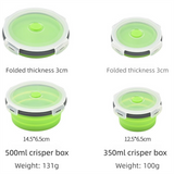 4 Piece Blue Silicone Collapsible Food Storage Container Set - Microwave Safe Foldable Lunch Box Set with Leakproof Clip Lock Lid & 4 Sizes 350/500/800/1200ML for Meal Prep Picnic Travel and Fridge Storage