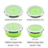 4 Piece Blue Silicone Collapsible Food Storage Container Set - Microwave Safe Foldable Lunch Box Set with Leakproof Clip Lock Lid & 4 Sizes 350/500/800/1200ML for Meal Prep Picnic Travel and Fridge Storage