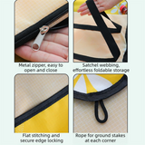2-in-1 Foldable 145 x 200CM Outdoor Picnic Mat and Storage Handled Bag with Pink Sunflower Pattern & 4 Ground Stakes - Portable Waterproof Camping Blanket Travel Picnic Rug for 3-4 People Outdoor use