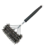 3-Row Heavy Duty BBQ Wire Grill Cleaning Brush with Scraper, Barbecue Grill Grate Cleaner for Gas Charcoal Smokers and Outdoor BBQ Use