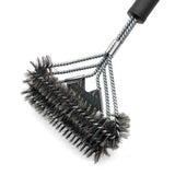 3-Row Heavy Duty BBQ Wire Grill Cleaning Brush with Scraper, Barbecue Grill Grate Cleaner for Gas Charcoal Smokers and Outdoor BBQ Use