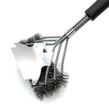 3-Row Heavy Duty BBQ Wire Grill Cleaning Brush with Scraper, Barbecue Grill Grate Cleaner for Gas Charcoal Smokers and Outdoor BBQ Use