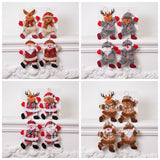 4-Piece Christmas Hanging Plush Ornaments Set - Classic Santa Claus, Snowman, Reindeer & Bear Tree Decor, Christmas in July, Winter Christmas, Yulefest, Secret Santa Gift