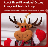 4-Piece Christmas Hanging Plush Ornaments Set - Grey Santa Claus, Snowman, Reindeer & Bear Tree Decor, Christmas in July, Winter Christmas, Yulefest, Secret Santa Gift