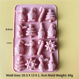 3-Piece Christmas Non-Stick Silicone Baking Mould Set of Santa, Reindeer, Gingerbread Man & Bell Shapes for Chocolate, Candy,  and Mousse Dessert - Easy to Release and Clean, Ideal Making Tools for Christmas in July, Winter Christmas & Secret Santa Gift