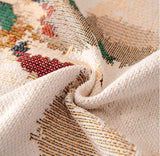 180 x 230 CM Christmas Jacquard Chenille Sofa Cover Throw Blanket with Tassel Fringe (Style 1), Elegant Festive Couch Protector Slipcover for Holiday Home Decor and Multi-Purpose Use