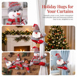 Santa Claus Christmas Curtain Tiebacks, Large Plush Doll Holdbacks - Curtain Festival Charm for Christmas in July, Winter Christmas, Yulefest, Secret Santa Gift