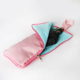 2-Pack Foldable Waterproof Umbrella Storage Sleeve with Zippers, Carry Handle and Absorbent Microfiber Lining - Reusable Hanging Umbrella Pouch for Home Office School Travel and Car Use, Pink 15 x 5 inch