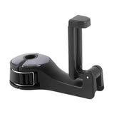 4 Pack Black Car Headrest Hook with Phone Holder for Purses Bags and 4-6.5 Inch Smartphones, Universal 360 Rotation Back Seat Storage Hook and Mobile Stand