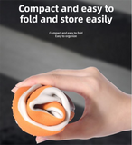 Thickened Waterproof Silicone Rain Shoe Covers and USB Powered Telescopic 3-Setting Timer Shoe Dryer Set for Rainy Season Commuting Camping Hiking Use, Reusable Non-Slip Overshoes with Double Buckle Closure, Khaki Orange Blocking, M Size (EU 34-36)