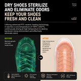 Thickened Waterproof Silicone Rain Shoe Covers and USB Powered Telescopic 3-Setting Timer Shoe Dryer Set for Rainy Season Commuting Camping Hiking Use, Reusable Non-Slip Overshoes with Double Buckle Closure, Khaki Orange Blocking, XL Size (EU 40-42)