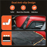 Waterproof Dog Car Rear Seat Protector 135 x 148CM - Durable Oxford Non Slip Pet Hammock with Storage Pockets , Zipper Mesh Window and 6 Fixed Buckles, Seat Belt Access Opening and Pet Leash