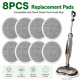 Style 3 Shark Steam Dual-Head Mop Replacement Pads 8 Pack - 7.5 Inch Reusable Round Microfiber Scrubbing Pads Compatible with Shark S7000, S7201, S8001, S8201, S7001, S7000AMZ, S7001TGT, S7005, S7020