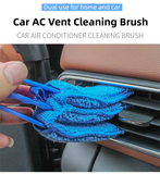 4 Pack Yellow Shutter and Car AC Vent Cleaner Brush with Washable Microfiber Cleaning Cloth – Reusable Window Blind Dust Remover for Air Vent, Car AC Vent, Fan & Narrow Gap