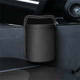 Black Waterproof Leather Car Hanging Storage Organizer with Back Clip 14.5 x 10.5CM – Mutifunctional Car Trash Bin Cup Holder Phone Storage Pocket for Seat Back, Door & Center Console
