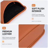 Grey White Waterproof Leather Car Hanging Storage Organizer with Back Clip 14.5 x 10.5CM – Mutifunctional Car Trash Bin Cup Holder Phone Storage Pocket for Seat Back, Door & Center Console