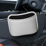 Grey White Waterproof Leather Car Hanging Storage Organizer with Back Clip 20 x 14.5CM – Mutifunctional Car Trash Bin Cup Holder Phone Storage Pocket for Seat Back, Door & Center Console