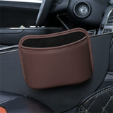 Coffee Waterproof Leather Car Hanging Storage Organizer with Back Clip 20 x 14.5CM – Mutifunctional Car Trash Bin Cup Holder Phone Storage Pocket for Seat Back, Door & Center Console
