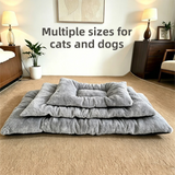 40 x 60CM Large Plush Pet Bed Mat for Dogs & Cats – Light Grey Double-Sided Soft Cushion, Breathable Moisture-Resistant Sleeping Pad for Small, Medium & Large Pets