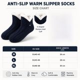 Winter Cozy Warm Loungewear Gift Set – 170 × 200CM Navy Blue Flannel Fleece Wearable Blanket with Adjustable Sleeves Large Front Pocket and Back Velcro Closure, Free M Size Sherpa Fleece Cable Knit Anti-Slip Slipper Socks for Home Relaxation
