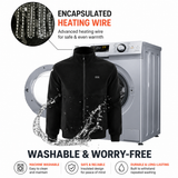 M Size Winter USB Heated Windproof Soft Fleece Warm Jacket for Men and Women – 8 Zones Graphene & Carbon Fiber Fast Heating Coat with Front & Back Dual-Control Button and 3 Level Heating, Washable Design, Muti Pockets, Ribbed Cuff & Stand Collar