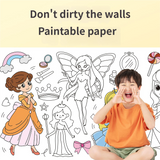 3M Extra Long Kids Reusable Coloring Paper Roll, Transportation Theme Self-Adhesive Wall Coloring Poster and DIY Cuttable Drawing Craft Paper Scroll with Gift Box