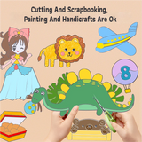 3M Extra Long Kids Reusable Coloring Paper Roll 2 Pack, Lovely Princess + Daily Life Theme Self-Adhesive Wall Coloring Poster and DIY Cuttable Drawing Craft Paper Scroll with Gift Box