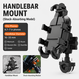 2-Piece Winter Riding Essentials Set with 8 Claw Secure Grip Bike Phone Mount and Suede Flip-Top Touchscreen Thermal Gloves – 360° Rotation Adjustment and Silicone Anti-Shock Module, Universal Handlebar Cradle for Motorcycle MTB & Road Cycling