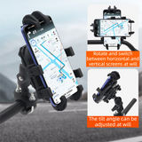 2-Piece Winter Riding Essentials Set with 8 Claw Secure Grip Bike Phone Mount and Suede Flip-Top Touchscreen Thermal Gloves – 360° Rotation Adjustment and Silicone Anti-Shock Module, Universal Handlebar Cradle for Motorcycle MTB & Road Cycling