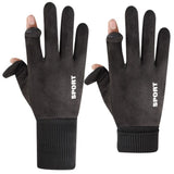 2-Piece Winter Riding Essentials Set with 8 Claw Secure Grip Bike Phone Mount and Suede Flip-Top Touchscreen Thermal Gloves – 360° Rotation Adjustment and Silicone Anti-Shock Module, Universal Handlebar Cradle for Motorcycle MTB & Road Cycling
