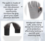 2-Piece Winter Riding Essentials Set with 8 Claw Secure Grip Bike Phone Mount and Suede Flip-Top Touchscreen Thermal Gloves – 360° Rotation Adjustment and Silicone Anti-Shock Module, Universal Handlebar Cradle for Motorcycle MTB & Road Cycling