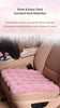 2-Piece Winter Warm Non-Slip Car Interior Comfort Combo with Pink Soft Bubble Fleece 3D Fluffy Car Seat Cushion and Black Plush Steering Wheel Cover, Universal Dia 38CM