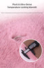 2-Piece Winter Warm Non-Slip Car Interior Comfort Combo with Grey Soft Bubble Fleece 3D Fluffy Car Seat Cushion and Black Plush Steering Wheel Cover, Universal Dia 38CM