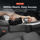 1 Pair Carbon Fiber Car Seat Gap Filler Organizer, Console Crevice Plug-in Storage Box for Main & Co-pilot, Multi Compartment Design with Cup Holder, Card Slot and Phone Charging Slot In Australia - Darrahopens