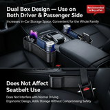 1 Pair Carbon Fiber Car Seat Gap Filler Organizer, Console Crevice Plug-in Storage Box for Main & Co-pilot, Multi Compartment Design with Cup Holder, Card Slot and Phone Charging Slot In Australia - Darrahopens