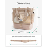 16.5 x 7.9 x 18.9" Black Beach Travel Mesh Tote Bag with 14L Insulated Drink Compartment - Multi Pockets Sandproof Beach Picnic Bag with Picnic Mat Strap, Cup Holder and Waterproof Phone Pocket