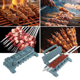 Grey Portable Folding Kebab Maker and BBQ Skewer Tool - Hygienic Quick Efficient Kebab Preparing for Outdoor BBQ, Camping & Kitchen Cooking In Australia - Darrahopens