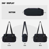 Black Women’s Fluffy Nylon Gym Travel Tote Bag and Coin Purse Set - Side Drawstring Cup Holder, Front / Back Zipper Pockets and Wet & Dry Separation, Large Capacity and Lightweight 11.7 x 4.2 x 8"