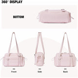 Beige Women’s Fluffy Nylon Gym Travel Tote Bag and Coin Purse Set - Side Drawstring Cup Holder, Front / Back Zipper Pockets and Wet & Dry Separation, Large Capacity and Lightweight 11.7 x 4.2 x 8"