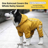 Purple Waterproof Full Body Dog Raincoat with Adjustable Hood & Waist, Easy Snap Closure and Hidden Leash Opening - Lightweight Four-Leg Reflective Pet Rain Suit for Small Medium Large Dogs, XXL Size In Australia - Darrahopens