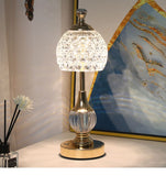 Luxury Metal Crystal Table Lamp, European Pineapple Eye Care Bedside Night Light with Dimmable 3 Color - Modern Elegant Bedroom Living Room Lighting (Touch Control / USB Rechargable) In Australia - Darrahopens