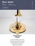 Luxury Metal Crystal Table Lamp, European Pineapple Eye Care Bedside Night Light with Dimmable 3 Color - Modern Elegant Bedroom Living Room Lighting (Touch Control / USB Rechargable) In Australia - Darrahopens