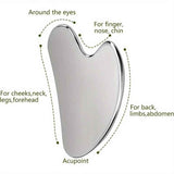 3-Piece Stainless Steel Scraping Board & Facial Massage Roller Set with Large Heart-Shaped Gua Sha Board, Gear Lip-Shaped Facial Gua Sha Plate and Round Handle Beauty Roller In Australia - Darrahopens