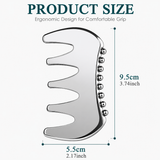 304 Stainless Steel Duoble-Sided Scalp Massage Comb & Gua Sha Relaxation Tool with Velvet Storage Bag – Head, Neck & Body Relaxation Massage Scraper