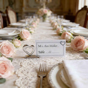 10-Pack Silver Plated Alloy Place Card Holders with Hollowed-Out Heart Designs, Elegant Wedding Reception Seating Card Clips for Banquets, Parties and Events In Australia - Darrahopens